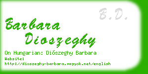 barbara dioszeghy business card